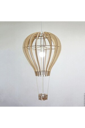Natural Wooden MDF 3D Puzzle Laser Cut Flying Balloon Chandelier For Children Teenager's Room DECARTAVZ0014 - hü ma tasarım ve aksesuar