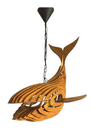 Natural Wooden MDF 3D Puzzle Laser Cut Whale Chandelier For Children Teenager's Room DECARTAVZ0018 - hü ma tasarım ve aksesuar