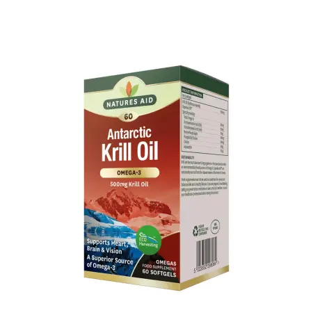 Natures Aid Antarctic Krill Oil 500 mg (60 Softgels) - Natures Aid
