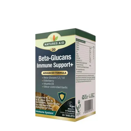 Natures Aid Beta-Glucans Immune Support+ (30 Tablets) - Natures Aid