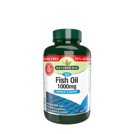 Natures Aid Fish Oil 1000mg (120 Softgels) - Natures Aid
