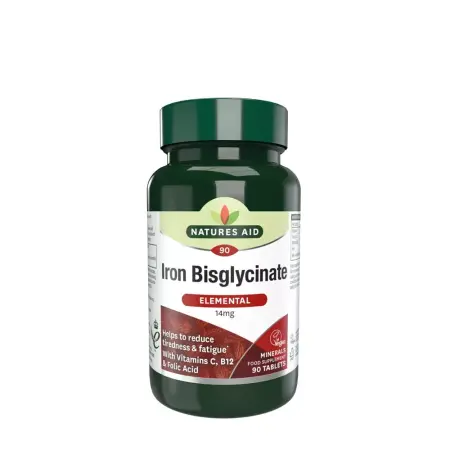 Natures Aid Iron Bisglycinate (90 Tablets) - Natures Aid