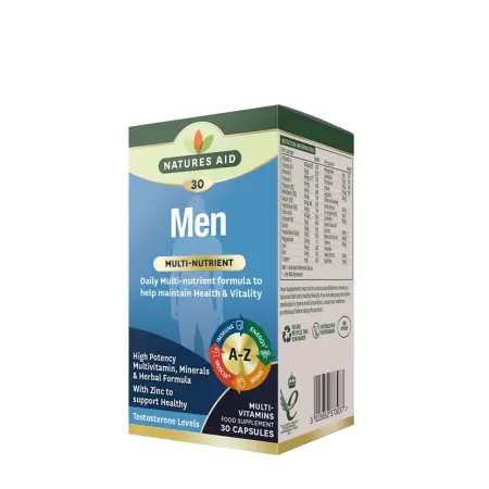 Natures Aid Men's Multi-Vitamins & Minerals (30 Capsules) - Natures Aid
