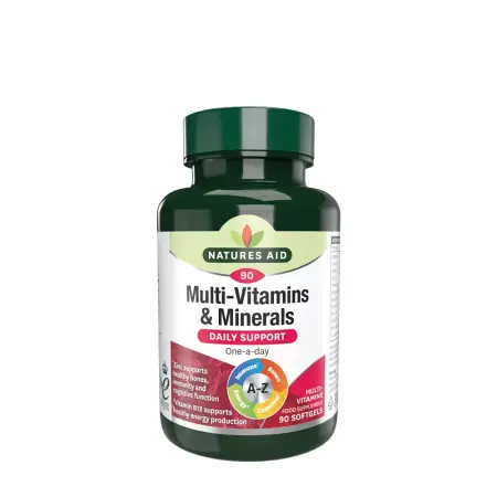 Natures Aid Multi-Vitamins & Minerals (with Iron) (90 Softgels) - Natures Aid