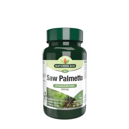 Natures Aid Saw Palmetto Standardised 500 mg (90 Tablets) - Natures Aid