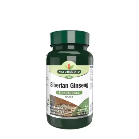 Natures Aid Siberian Ginseng Standardised 400 mg (90 Tablets) - Natures Aid