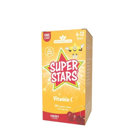 Natures Aid Super Stars Vitamin C - Cherry Flavor (60 Chewable Tablets) - Natures Aid