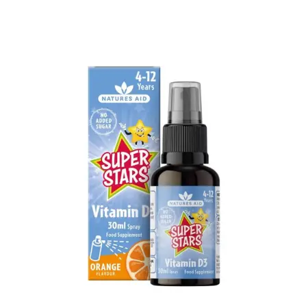 Natures Aid Super Stars Vitamin D3 Spray (30 ml, Orange) - Natures Aid