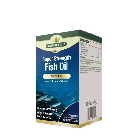 Natures Aid Super Strength Fish Oil - Omega-3 (60 Softgels) - Natures Aid