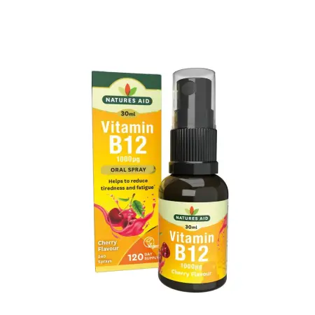 Natures Aid Vitamin B12 Daily Oral Spray (30 ml, Cherry) - Natures Aid