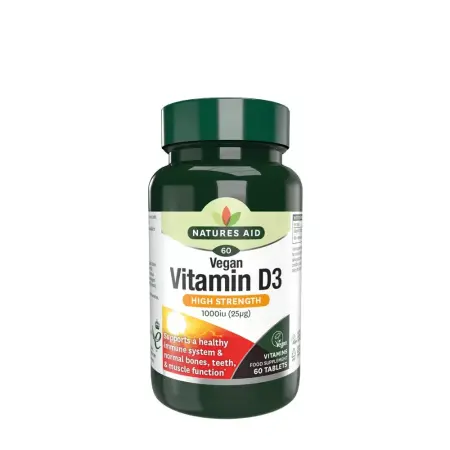 Natures Aid Vitamin D3 1000 IU (Vegan) (60 Tablets) - Natures Aid