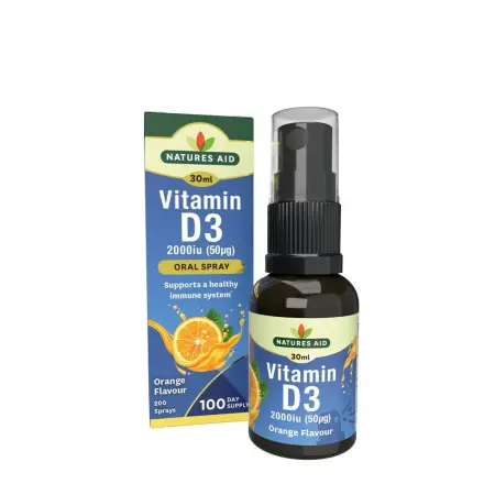 Natures Aid Vitamin D3 Daily Oral Spray (30 ml, Orange) - Natures Aid