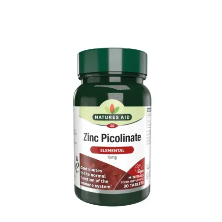 Natures Aid Zinc Picolinate 15 mg (30 Tablets) - Natures Aid