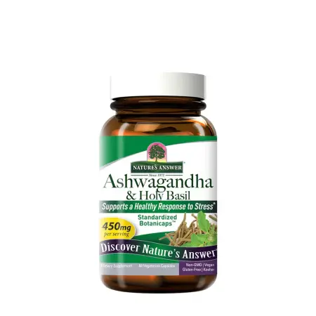 Nature's Answer Ashwagandha & Holy Basil (60 Veg Capsules) - Nature's Answer
