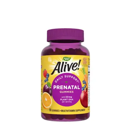 Nature's Way Alive!® Daily Support Prenatal Gummy Multivitamin (90 Gummies, Orange & Raspberry Lemonade) - Nature's Way