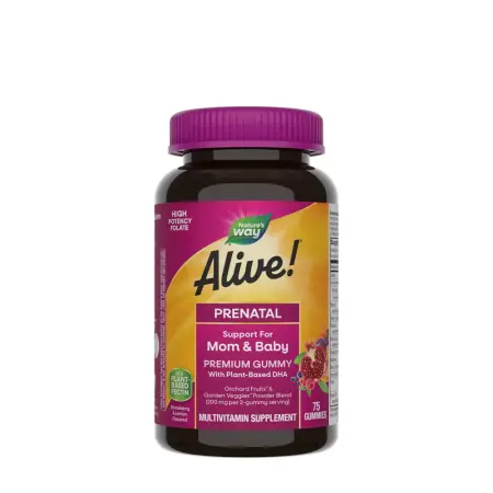 Nature's Way Alive!® Premium Prenatal Gummies (75 Gummies, Strawberry Lemon) - Nature's Way