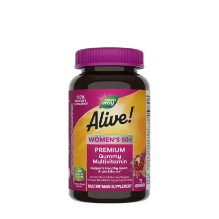 Nature's Way Alive!® Premium Women’s 50+ Gummy Multivitamin (75 Gummies, Cherry & Grape) - Nature's Way