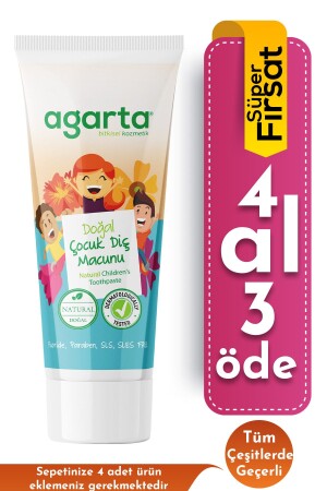 Natürliche fluoridfreie Kinderzahnpasta Erdbeere 75 ml - Agarta