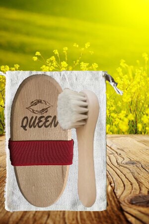 Natürliche Rosshaarbürste und Gesichtsbürste - Queen