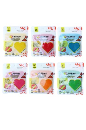 Natürliche Spielknete – 6er-Pack 6x125 g Vakuumkartuschenverpackung – (Ökopack-Nachfüllung) - Childgen