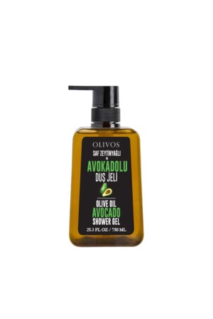 Natürliches Bade- und Duschgel mit Avocado und Olivenöl für trockene Haut, feuchtigkeitsspendend und pflegend, 750 ml 15304004 - Olivos