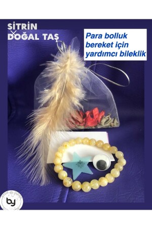 Natürliches Heilstein-Armband – Natürliches Heilstein-Citrin-Armband, das Geld und Überfluss hilft - Bircan Yıldırım Niyet Bulutları