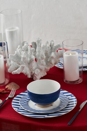 Navy 18 Piece Porcelain Dinner Set for 6 People 153. 03. 06. 9373 - Karaca