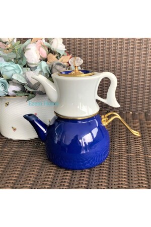 Navy Blue Enamel Porcelain Teapot EZM396 - Ezem