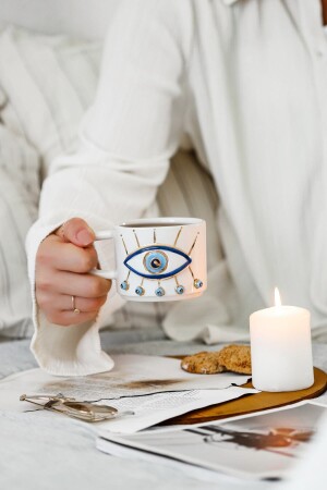 Nazar Göz Maxi -mavi Göz El Yapımı Seramik Mug - Seramik Kupa mavigözseramik - SİNEM YAMAN HOME