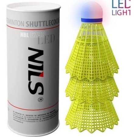 NBL6293 nylon LED badminton balls, multi-colored, 3 pcs., NILS - Nils