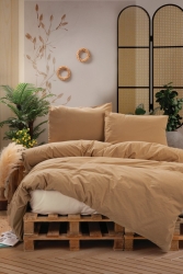Neat Ranforce Krem Bej Çift Kişilik Nevresim Takımı 8680108055380 - Cotton Box