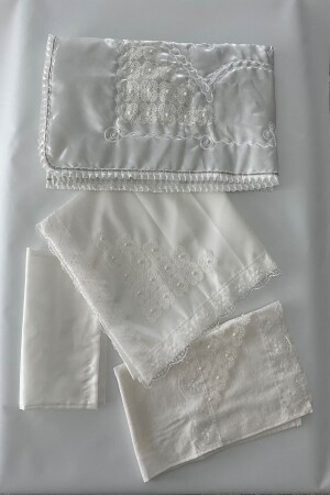 Needle Lace Prayer Rug Set 4 Pieces - Dowry Needle Lace Prayer Rug Set of 4 - Çalışkan Çeyiz Evi