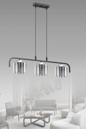 Nehir 3-Piece Modern Crystalline Row Pendant Lamp Chandelier NEHİR LINE - ESSLİGHT