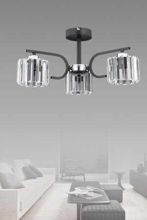 Nehir 3-teiliger moderner Kristall-Tischset-Kronleuchter - Esslight
