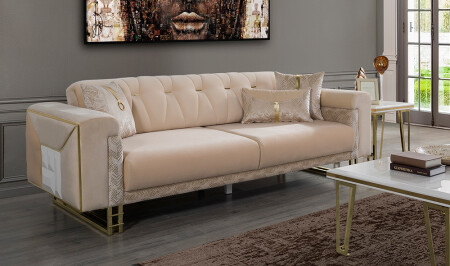 Nehir Cream Sofa - Cadde Yıldız