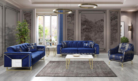 Nehir Gold Living Room Set - Cadde Yıldız