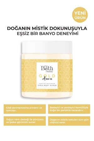 Nemlendirici Ve Arındırıcı Shea Vücut Peelingi - Gold Aura 300 gr - The Bath Factory
