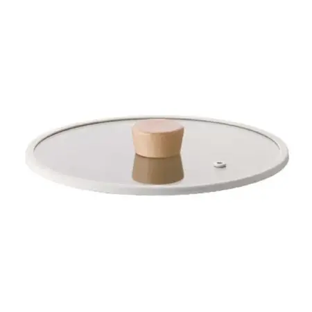 Neoflam Fika 24Cm Silikon Çerçeveli Cam Kapak Bej - Neoflam