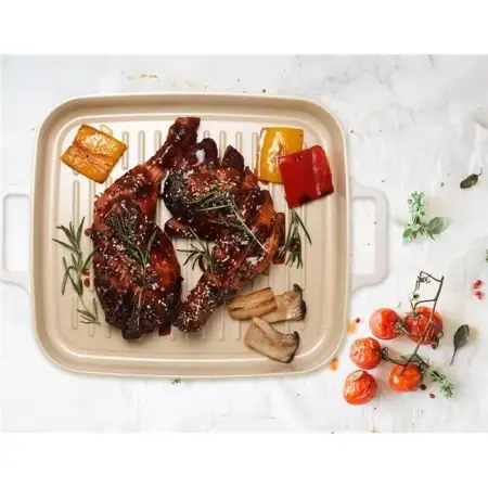Neoflam Fika Dikdörtgen Alüminyum Grill Tava 28cm Bej - Neoflam