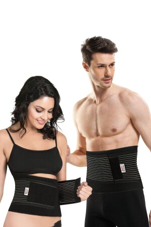 Neoprene Belly Slimming Sauna Effect Adjustable Black Color Elastic Thermal Waist Belt - Şalcı Korse