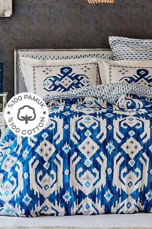 Neos Blue 100% Cotton Single Duvet Cover Set 200. 21. 01. 0539 - Karaca Home