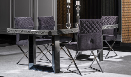 Nepal Luxury Dining Table Set V2 - Cadde Yıldız