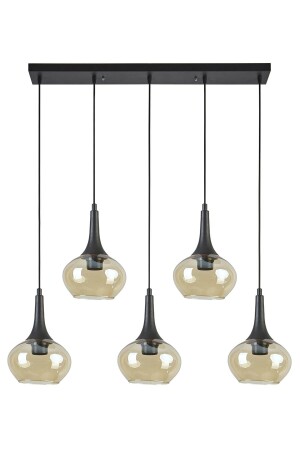 Nero Modern Design Cafe Kitchen Living Room Honey Glass Chandelier of 5 Rows NRO95 - Modavize