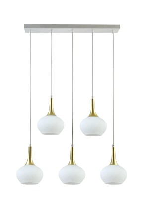 Nero Modern Design Living Room Cafe Kitchen White Color 5 Row Chandelier with White Glass NRO95 - Modavize