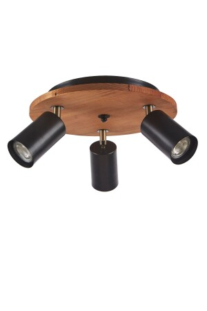 Neron Decorative Walnut Wood Matte Black Movable Chandelier Indoor NERON WOOD - Bozyaka Aydınlatma