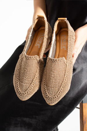 Nerz gestrickte Ballerina-Schuhe für Damen - Star Shoes