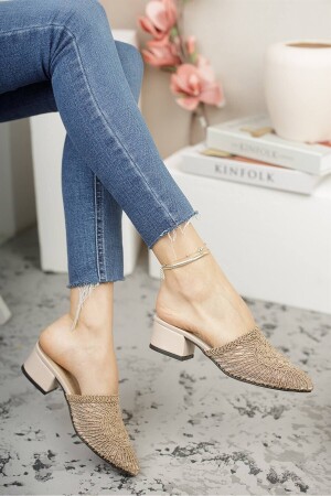 Nerzstrick-Strickpantoffeln für Damen mit Absatz - Bak Store