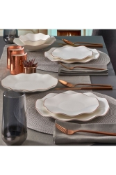 Nesrin 26 Parça 6 Kişilik Bone Yemek Takımı - Copper Bakır PR.00000000GBSNES26YS30CP - Güral Porselen