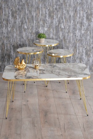 Nesting Coffee Table and Coffee Table Kr Set Gold Efes Tel FMA2008 - GOLDFALEZ