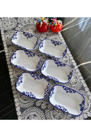 Nettle Model Set of 6 Rectangular Small Breakfast Plates nettle6lı604 - Areyma